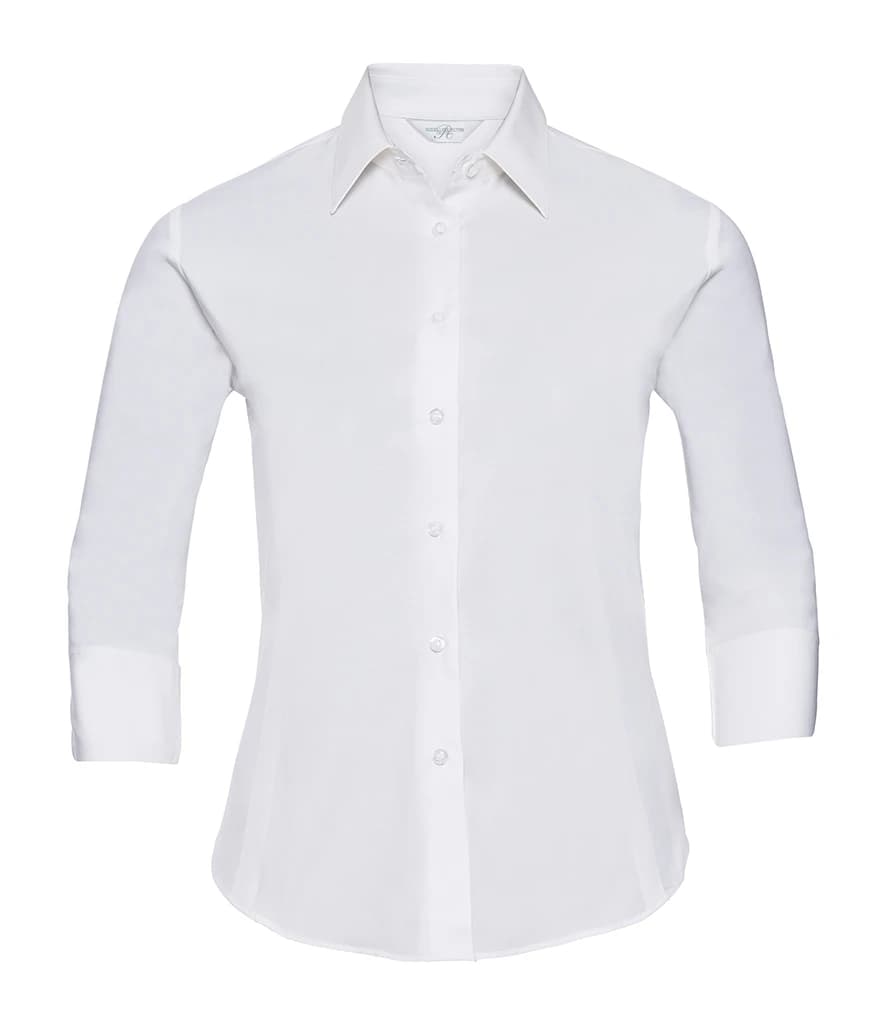 Russell Athletic Collection Ladies 3/4 Sleeve Easy Care Fitted Shirt — front